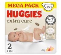 Huggies Extra Care Newborn Nappies Size 2, 160 Nappies, 3kg-6kg