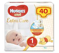 Huggies Huggies Extra Care Baby, Size 1 (2-5kg), Pack of 40 Nappies - 830