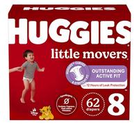 Huggies Little Movers Baby Nappies Size 8 - Pack of 62