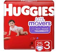 HUGGIES Little Movers Diapers, Size 3 (16-28 lb.), 25 Ct. (Packaging May Vary) for Active Babies