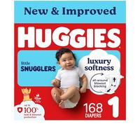 HUGGIES Little snugglers Baby Diapers, Size 1 (Up to 14 Lb.), Huge Pack (Packaging May Vary), 168 Count