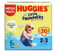 Huggies Little Swimmers, Swim Nappies-Size 2-3, 36 Pants Adjustable Tabbed Sides