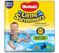 Huggies Little Swimmers, Swim Nappies - Size 3-4, 80 Swimming Nappies (4 Packs of 20 Pants) - All Round Stretchy Waistband and Tear Sides - Leak Guards for Maximum Protection
