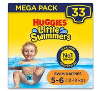 Huggies Little Swimmers, Swim Nappies, Size 5-6 - 33 Pants - Maximum Protection Swimming Nappies with Leak Guards - All-Round Stretchy Waistband