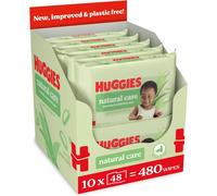 Huggies Natural Care Baby Wipes - Pack of 10 (480 Wipes) - Plastic Free Wet Wipe