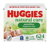 Huggies Natural Care Sensitive Baby Wipes, Unscented, 3 Refill Packs (624 Wipes Total)