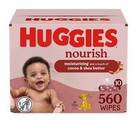 Huggies Nourish Scented Baby Wipes, 10 Push Button Packs (560 Wipes Total)