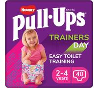 Huggies Pull-Ups Trainers Day Nappy Pants for Girls 2-4 Years Size 6-7 Pull Up Nappies (40 Pants) Essential Pull-Ups for Easy Toilet Training
