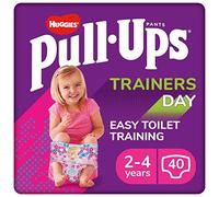 Huggies Pull-Ups, Trainers Day Nappy Pants for Girls - 2-4 Years, Size 6-7 Pull Up Nappies (40 Pants) - Essential Pull-Ups for Easy Toilet Training - Learn Wet From Dry