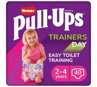 Huggies Pull-Ups, Trainers Day Nappy Pants for Girls - 2-4 Years, Size 6-7 Pull Up Nappies (40 Pants) - Essential Pull-Ups for Easy Toilet Training -