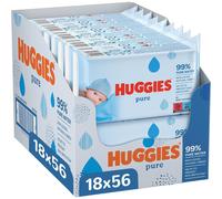 Huggies Pure Baby Wipes 1008 Count (18 Packs) 99% Water
