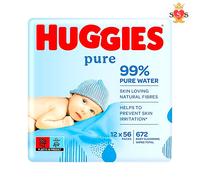 Huggies Pure Baby Wipes, 12 Pack OF 56PCS