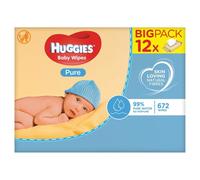 Huggies Pure Baby Wipes - 12 Packs (672 Wipes Tota