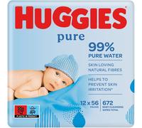 Huggies Pure, Baby Wipes, 12 Packs (672 Wipes Total) - 56 count (Pack of 12)