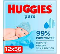 Huggies Pure Baby Wipes Sensitive Skin 56 count Pack of 12
