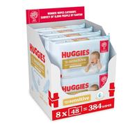 Huggies Pure Extra Sensitive Baby Wipes - Plastic Free Wet Wipes, 99% Water, Fragrance Free, Hypoallergenic, Extar soft texture with soft pillows. - 8 Pack (384 Wipes)