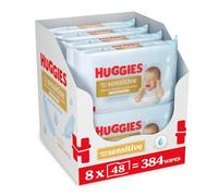Huggies Pure Extra Care Sensitive Plastic Free Baby Wipes, Pack of 8 (384 sheets)