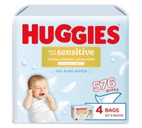 Huggies Pure Extra Sensitive Plastic Free Baby Wipes, 12 Pack (4 Packs of 3)
