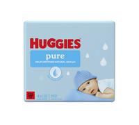 Huggies Pure Plastic Free Baby Wipes - 99% Water Wet Wipes, Fragrance Free, Hypoallergenic, better cleaning, soft and gentle on babies' delicate skin - Quad Pack (192 Wipes)