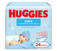 Huggies Pure Plastic Free Baby Wipes - 99% Water Wet Wipes, Fragrance Free, Hypoallergenic, better cleaning, soft and gentle on babies' delicate skinn - Pack of 24 (1152 Wipes)