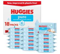 Huggies Pure Plastic Free Baby Wipes - Pack of 18 (864 Wipes) - 99% Water Wet Wi