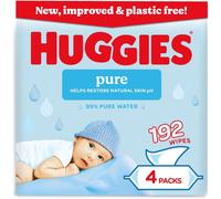 Huggies Pure Plastic Free Baby Wipes - Quad Pack (192 Wipes) - 99% Water Wet Wip