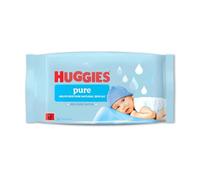 Huggies Pure Plastic Free Baby Wipes - Single Pack (48 Wipes) - 99% Water Wet Wipes, Fragrance Free, Hypoallergenic, Better Cleaning, Soft and Gentle on Babies' Delicate Skin
