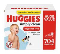 Huggies Simply Clean Unscented Baby Wipes, 11 Flip Lid Packs (704 Wipes Total)