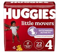 Huggies Size 4 Diapers, Little Movers Baby Diapers, Size 4 (22-37 lbs), 22 Count (Packaging May Vary)