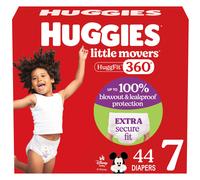 Huggies Size 7 Baby Diapers Little Movers HuggFit 360 Baby Diapers with 360 Waistband Size 7 (41+ lbs) 44 Count Packaging May Vary