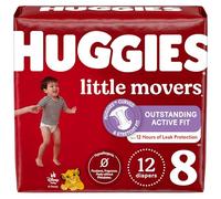Huggies Size 8 Diapers, Little Movers Baby Diapers, Size 8 (46+ lbs), 12 Ct, Packing May Vary