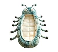 Hugging Caterpillar Sleeping Bag for Adults, Plush Cocoon Animal Sleeping Bags, Giant Plush Floor Lounger, Indoor Sleep Nap Pod, soft Nest for Dog cat Full-Body Lounger Pull Cord (blue green)