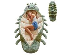 Hugging Caterpillar Sleeping Bag for Adults, Plush Cocoon Animal Sleeping Bags with Pull Cord, Giant Plush Floor Lounger, Indoor Sleep Nap Pod, Cozy Reading Nest, Travel & Indoor Use (C)