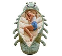 Hugging Caterpillar Sleeping Bag for Adults, Plush Cocoon Lounge Pods with Adjustable Pull Cord, Thick Quilted Interior, Oversized Caterpillar Sleeping Bag for Home, Dorm, Travel Naps A