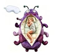 Hugging Caterpillar Sleeping Bags, Plush Cocoon Sleeping Bag With Pull Cord, Foldable Storage Or Carrying For Families And Dormitories(A)