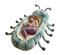 Hugging Caterpillar Sleeping Bags,Plush Cocoon Sleeping Bag with Pull Cord,Full Body Plush Lounger,Indoor Nap Pod,Cozy Reading Nest,Animal Sleeping Bags for Adults Teens,Travel & Indoor Use-C