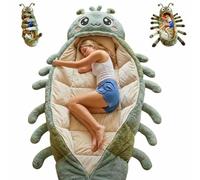 Hugging Caterpillar Sleeping Bags, Plush Cocoon Sleeping Bag with Pull Cord, Giant Plush Floor Lounger, Animal Sleeping Bags for Adults, Indoor Nap Pod, Cozy Reading Nest, Travel & Indoor Use (09)