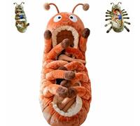 Hugging Caterpillar Sleeping Bags, Plush Cocoon Sleeping Bag with Pull Cord, Giant Plush Floor Lounger, Animal Sleeping Bags for Adults, Indoor Nap Pod, Cozy Reading Nest, Travel & Indoor Use (04)