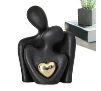 Hugging Couple Figurine, Kissing Couple Figurine - Modern Ceramic Sculpture Romantic Abstract Figure | Decor for Valentine's Day, Birthday, Wedding, Hanging