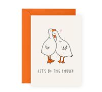 Hugging Goose Love Greeting Card - 'Let's Do This' - Gift for Married Couples, Wife, Husband, Spouse, Partner, Him, Her, Girlfriend, Boyfriend - Stronger Together - Comes with Fun Stickers