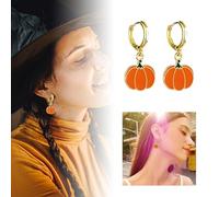 Hugging Hoops Earrings for Women With Pumpkin Themed Earrings Stand Out From The Crowd! Cat (A, 3. 6cm)