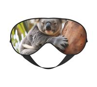 Hugging Tree Koala 1 Print Silk Sleep Eye Mask Soft Eye Cover with Adjustable Strap Comfortable for Travel Office Nap