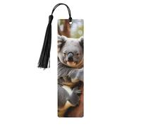 Hugging Tree Koala 1 Print Wood Bookmark for Women Men,with Tassels Reading Bookmarks for Book Lovers,Gifts