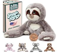 Huggle Healers® Weighted Sloth - Weighted Stuffed Animal with Long Weighted Arms for Real Hugs | 4.5 lb / 2kg Soft Cuddly Toy for Comfort | Gentle Weighted Plush for Adults & Kids