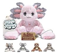 Huggle Healers Weighted Stuffed Animals for Adults, Teens and Kids - 40 Inch Long Plush Arms Pink Stuffed Animal for Hugs - 4.5lb Axolotl Plushies - Ula Axolotl