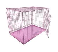 Huggle Pets Hugglepets Dog Cage With Metal Tray - Pink - X-Small