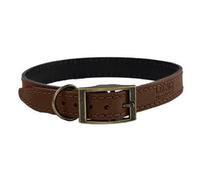 Huggle Pets Hugglepets Leather Dog Collar Large 40 - 45 Cm Tan