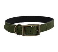 Huggle Pets Hugglepets Leather Dog Collar Small 30 - 35 Cm Khaki