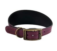 Huggle Pets Hugglepets Leather Greyhound Whippet Medium Merlot Dog Collar
