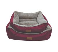 Huggle Pets Hugglepets Luxury Red & Grey Plush Dog Small Lounger Bed